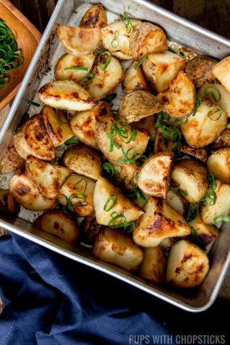 Honey Miso Garlic Roasted Potatoes