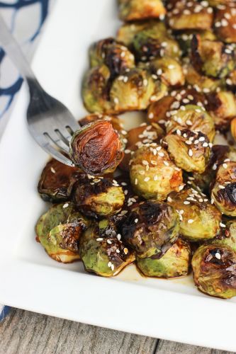 Honey Sesame Roasted Brussels Sprouts