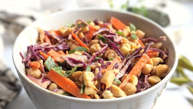 Thai Chickpea Salad with Peanut Sauce Dressing