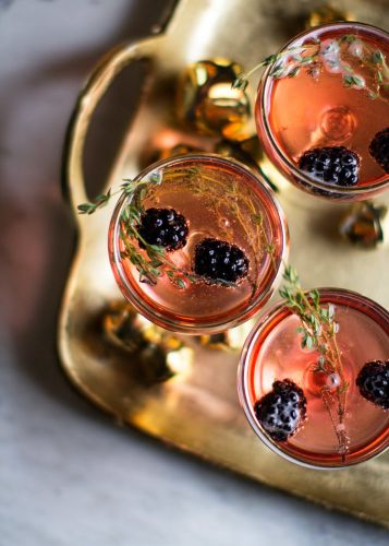 Blackberry Thyme Champagne Cocktail