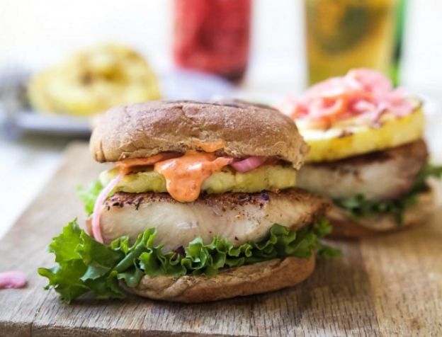 Blackened Mahi Mahi Fish Burgers