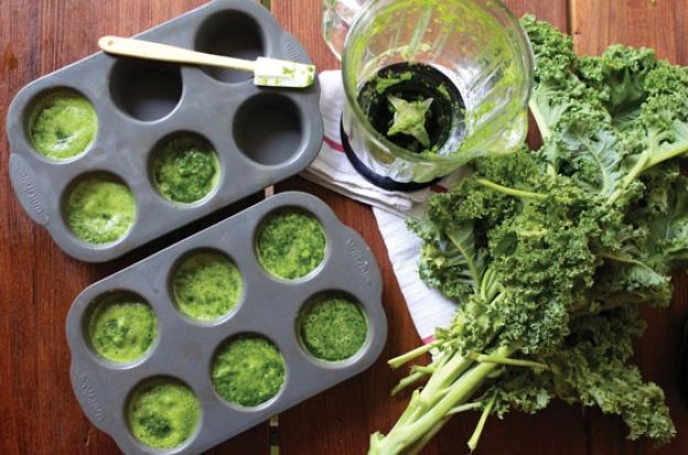 Frozen Kale Smoothie Blocks