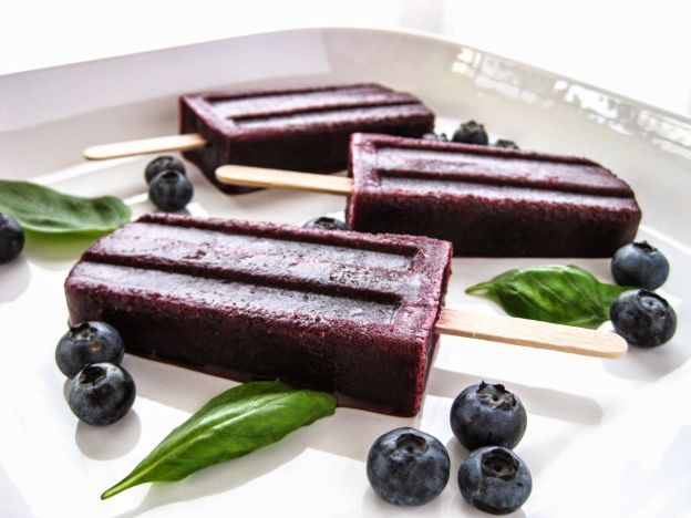 Blueberry Basil Martini Popsicles