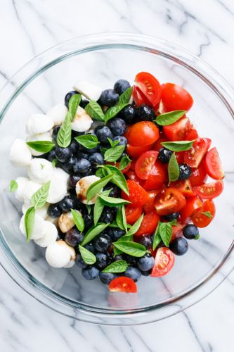 Blueberry Caprese salad