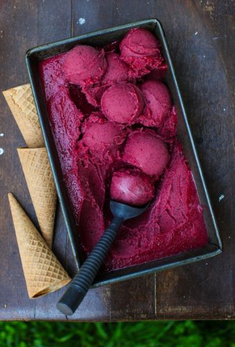 Muscovado blueberry plum sorbet