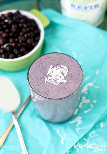 Blueberry kefir chia pudding