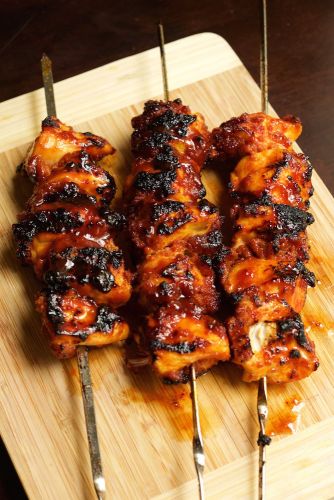 Boubon Bacon BBQ Chicken Kebabs