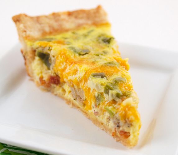 Boudin and green pepper quiche