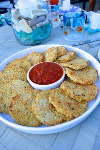 Oven-fried green tomatoes