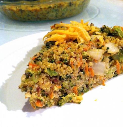 Broccoli Cheddar Quinoa Pie