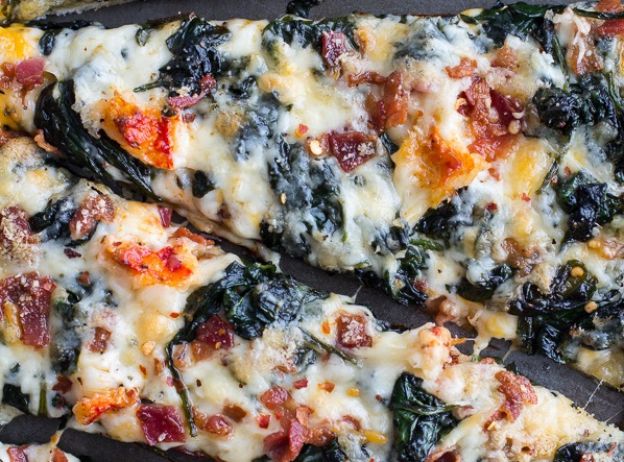 43. Brown butter lobster and spinach pizza