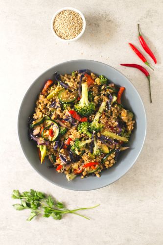 Brown Rice Stir Fry with Vegetables