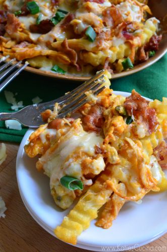 Buffalo chicken bacon cheese fries