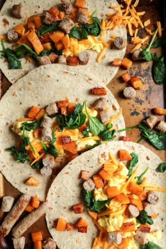 Butternut squash breakfast wraps