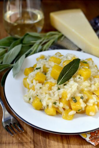 Shortcut butternut squash and sage risotto