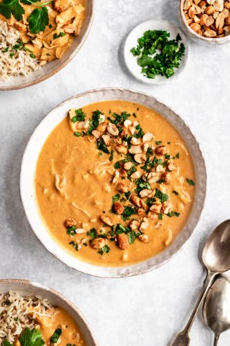 Slow Cooker Pumpkin Peanut butter Chicken Soup