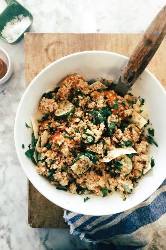 Roasted Zucchini and Apricot Tabbouleh