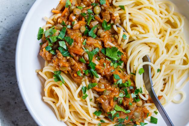 Spaghetti Bolognese - Swap the ground beef for lentils