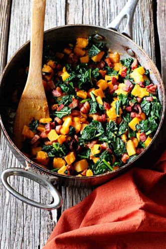 Butternut Squash, Kale and Pancetta Hash