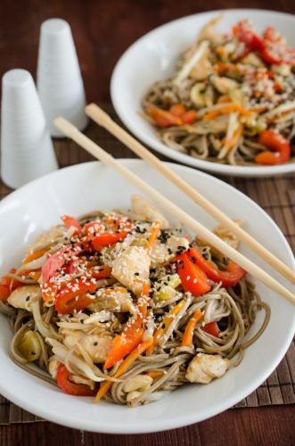 Soba noodle stir fry