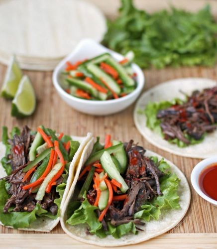 Slow Cooker Korean-Style Beef Tacos