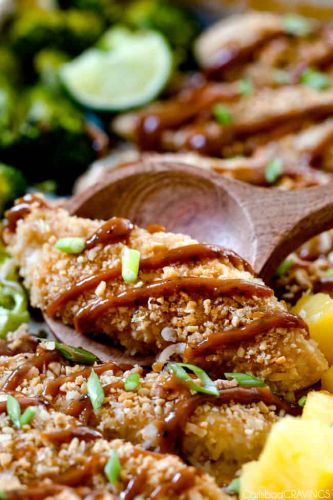 Sheet-Pan Thai Coconut Peanut Chicken with Pineapple