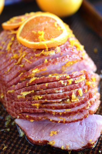 Slow Cooker Brown Sugar Ham with Orange Glaze