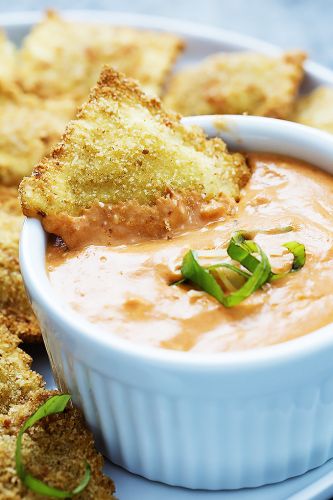 Toasted Ravioli with Cheesy Marinara Sauce