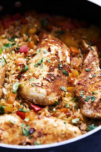 One Pot Spicy Cajun Chicken & Rice