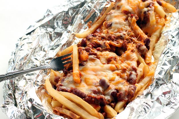 Campfire Chili Cheese Fries Tinfoil Dinner