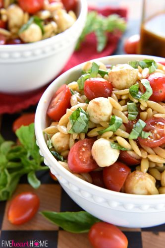 Caprese orzo salad