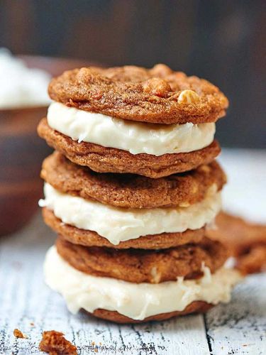 Carrot cake cookies with cream cheese frosting