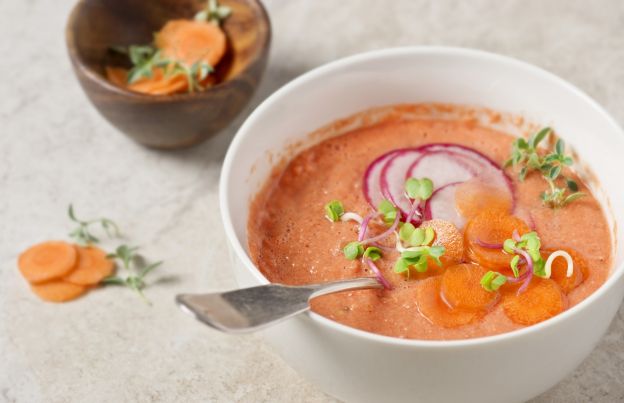 Minty carrot gazpacho