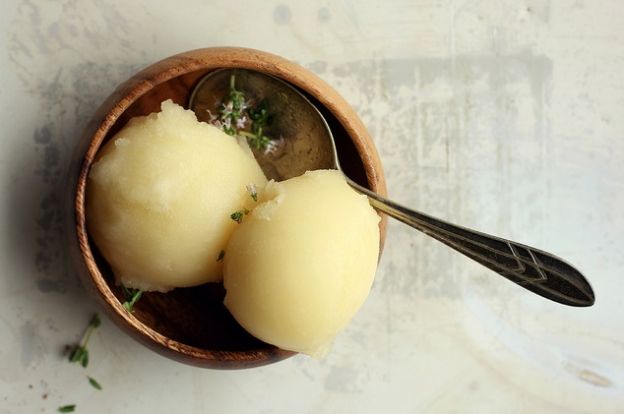 Lemon honey thyme sorbet