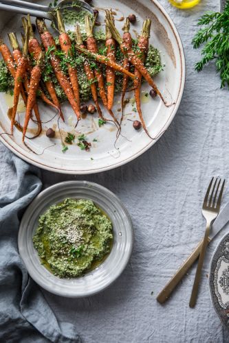 Carrot top hummus