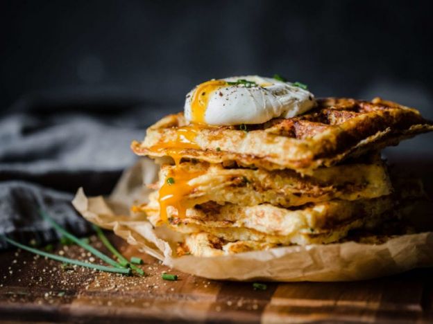 Ham and Gruyere Cauliflower Waffles