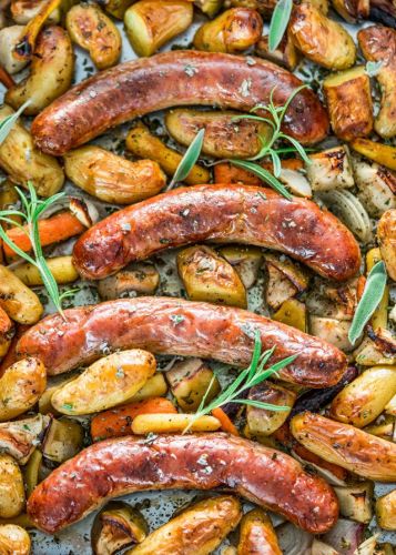 Baked Sausages With Apples