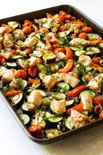 Sheet Pan Chicken Ratatouille