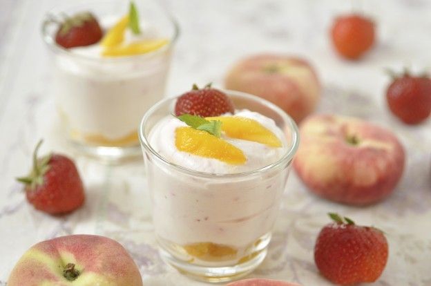 Peach panna cotta