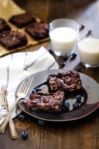 One Bowl Blueberry Brownies