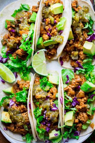 20-Minute Ground Chicken Tacos With Poblanos