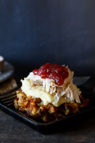 Leftover Thanksgiving Stuffing Waffles