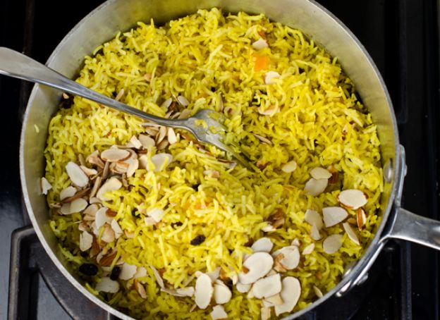 Basmanti Rice Pilaf with Dried Fruit and Almonds