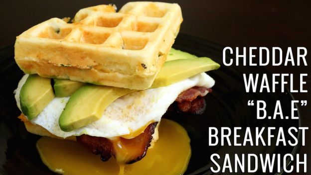 Cheddar Waffle BAE Breakfast Sandwich