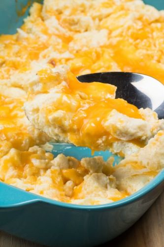 Cheesy Baked Scrambled Eggs