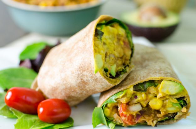 Cheesy BBQ chickpea wrap