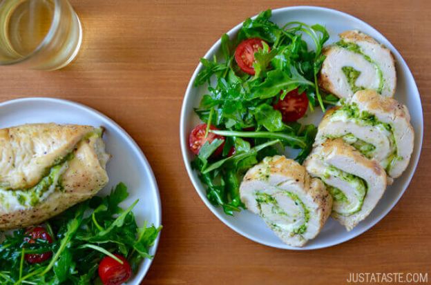 Cheesy Chicken Roulade with Pesto