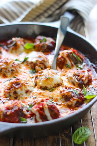 Cheesy meatball skillet