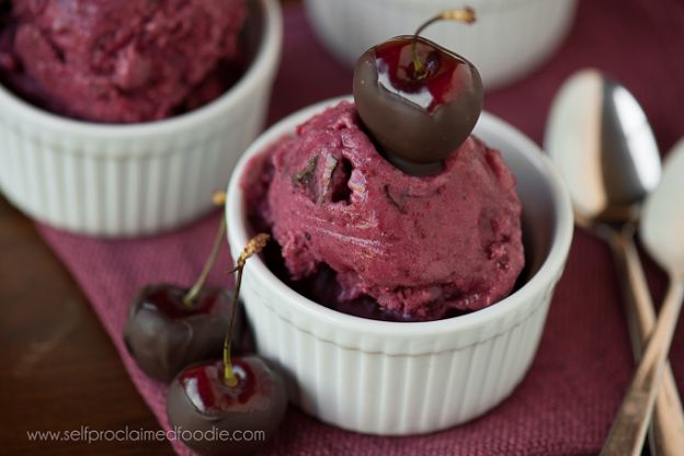 Cherry chocolate coconut sorbet