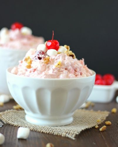 Cherry walnut fluff salad